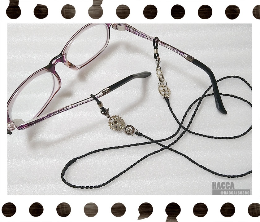 ギアグラスコード/マスクコード【歯車】【ワックスコード】【ハンドメイドアクセサリー】