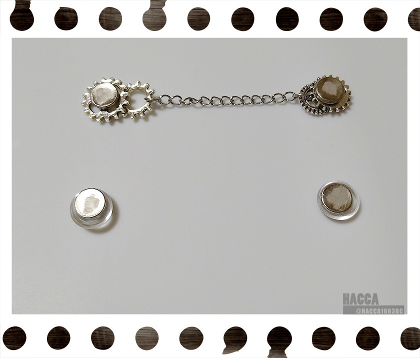 ギアチェーンマスクピアス【歯車】【マグネットピアス】【ハンドメイドアクセサリー】