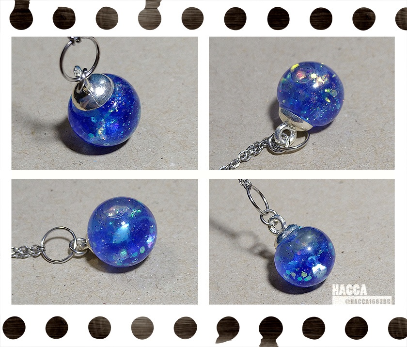 カレットムーンアクセサリーセット(ピアスセット/ネックレス)【ガラスドーム】【セット品】【ハンドメイドアクセサリー】