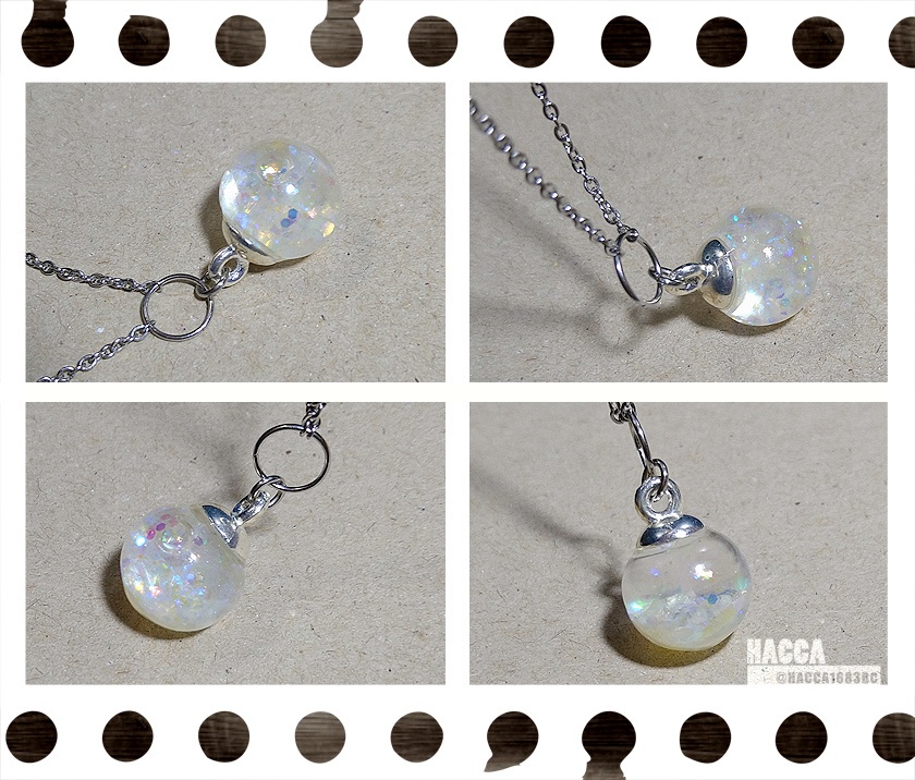 カレットムーンアクセサリーセット(ピアスセット/ネックレス)【ガラスドーム】【セット品】【ハンドメイドアクセサリー】