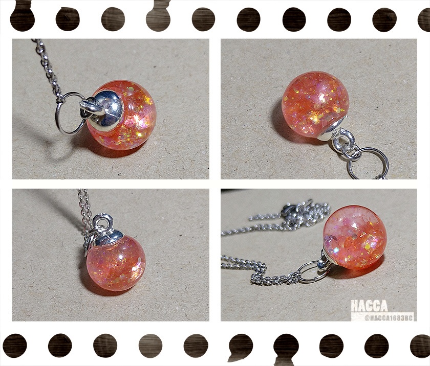 カレットムーンアクセサリーセット(ピアスセット/ネックレス)【ガラスドーム】【セット品】【ハンドメイドアクセサリー】