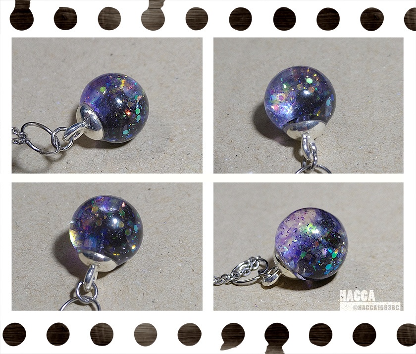 カレットムーンアクセサリーセット(ピアスセット/ネックレス)【ガラスドーム】【セット品】【ハンドメイドアクセサリー】