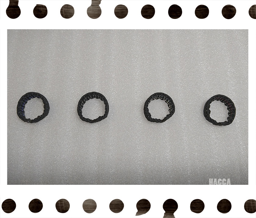 極小ビーズラインリング【ワックスコード】【ガラスビーズ】【ハンドメイドアクセサリー】