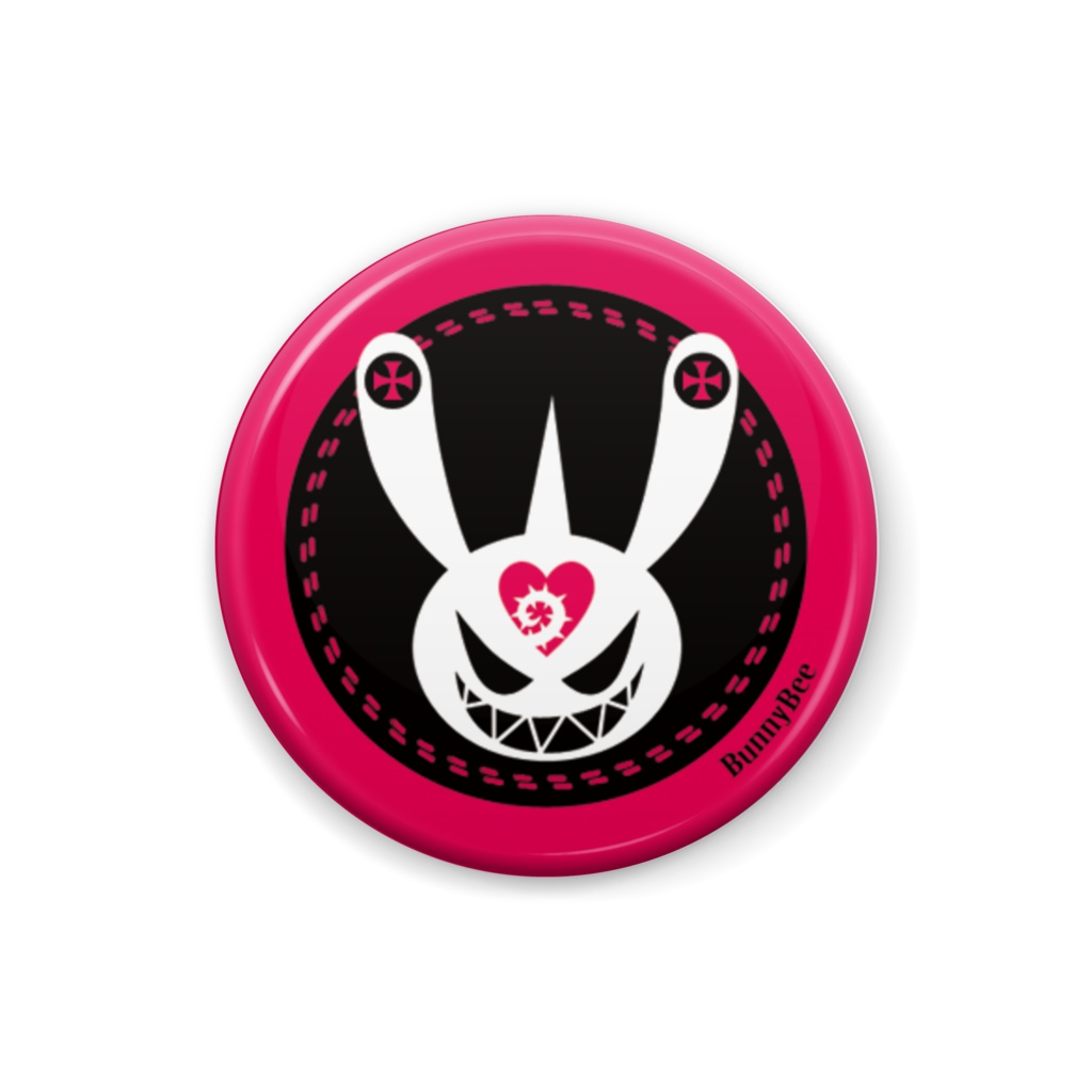 BunnyBee缶バッジ【ホワイトソーン】