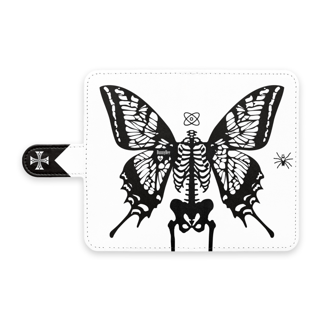 BunnyBee手帳型Androidケース【ヒドゥンスパイダー/ホワイト】