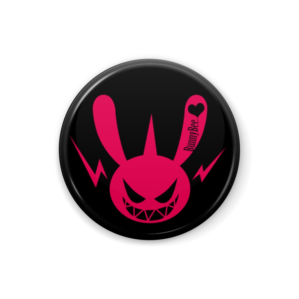BunnyBee缶バッジ【ブラックハート】