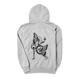 BunnyBeeジップパーカー【スケリトルバタフライ・アンドロイド】