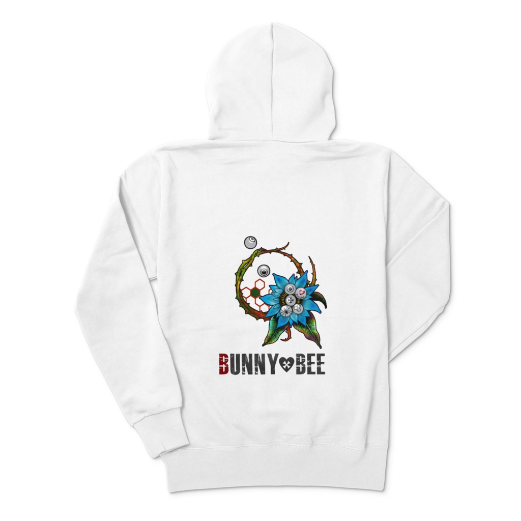 BunnyBeeジップパーカー【アイボールフラワー・バニービー】