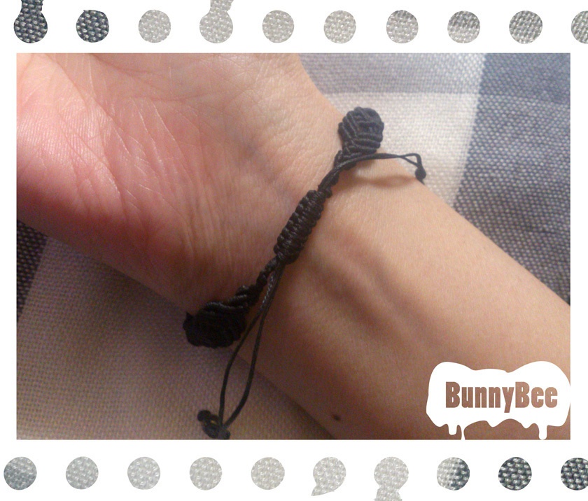 ブレスレット【アメジスト】【ブラックコード】【ハンドメイドアクセサリー】