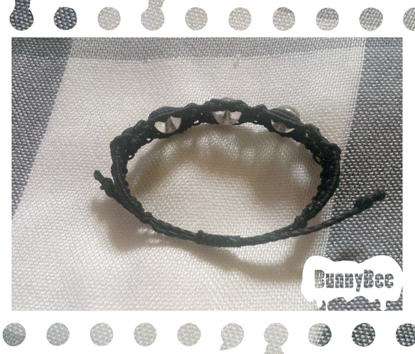 ブレスレット【アクアオーラ】【ブラックコード】【ハンドメイドアクセサリー】