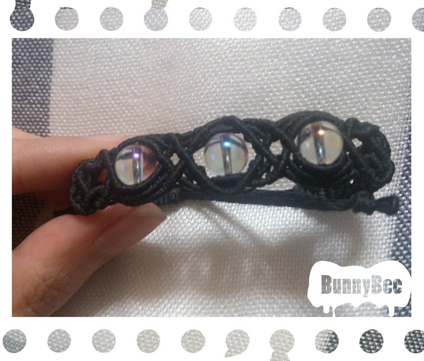 ブレスレット【アクアオーラ】【ブラックコード】【ハンドメイドアクセサリー】