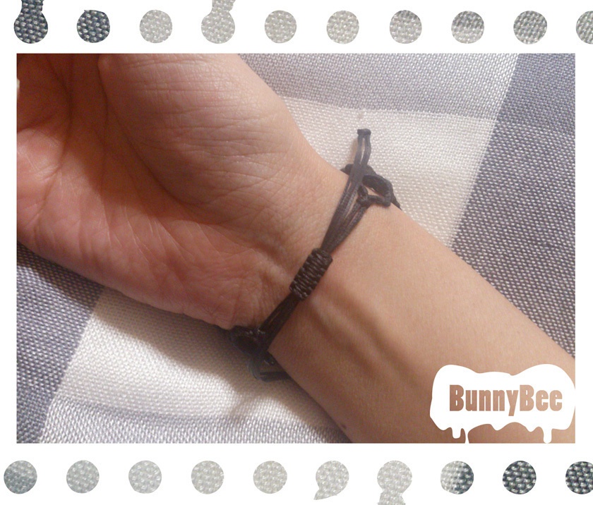 ブレスレット【レインボーオブシディアン】【ブラックコード】【ハンドメイドアクセサリー】