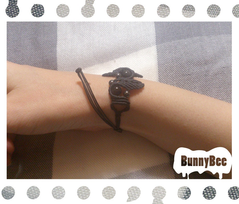 ブレスレット【レインボーオブシディアン】【ブラックコード】【ハンドメイドアクセサリー】