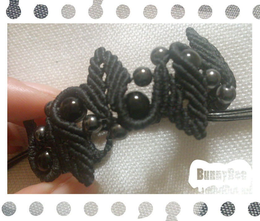 ブレスレット【レインボーオブシディアン】【ブラックコード】【ハンドメイドアクセサリー】