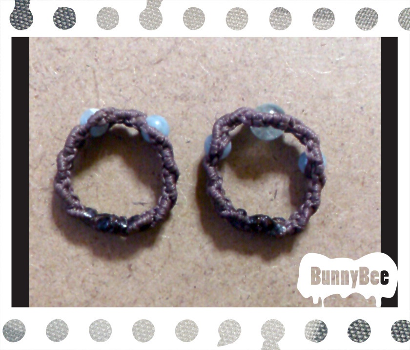 二連リング【ファントムガーデン】【ブラウンコード】【ハンドメイドアクセサリー】