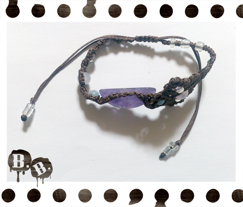 【アシンメトリー】蝶蜂のブレスレット【ローズオーラ】【ブラウンコード】【ハンドメイドアクセサリー】