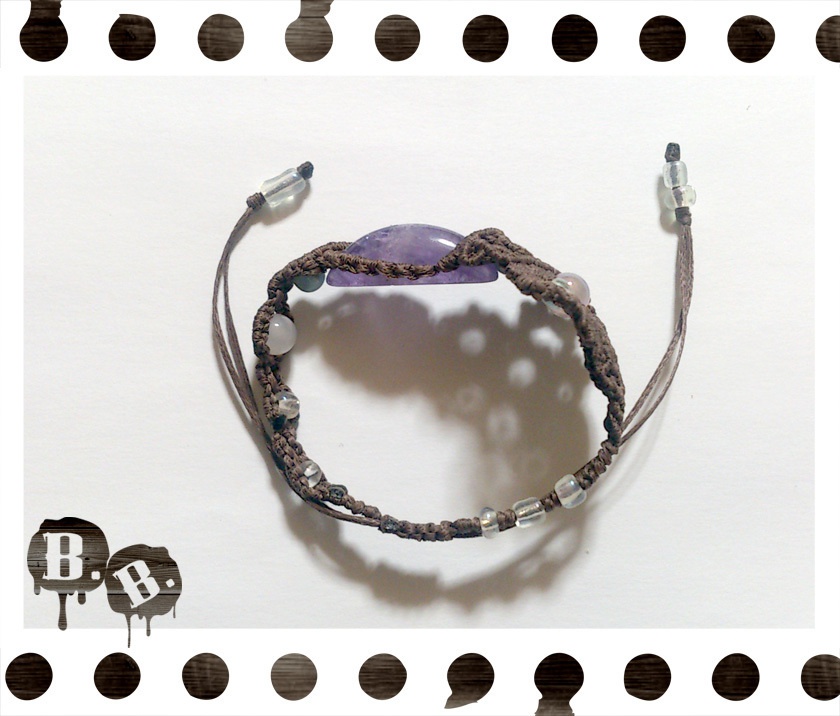 【アシンメトリー】蝶蜂のブレスレット【ローズオーラ】【ブラウンコード】【ハンドメイドアクセサリー】