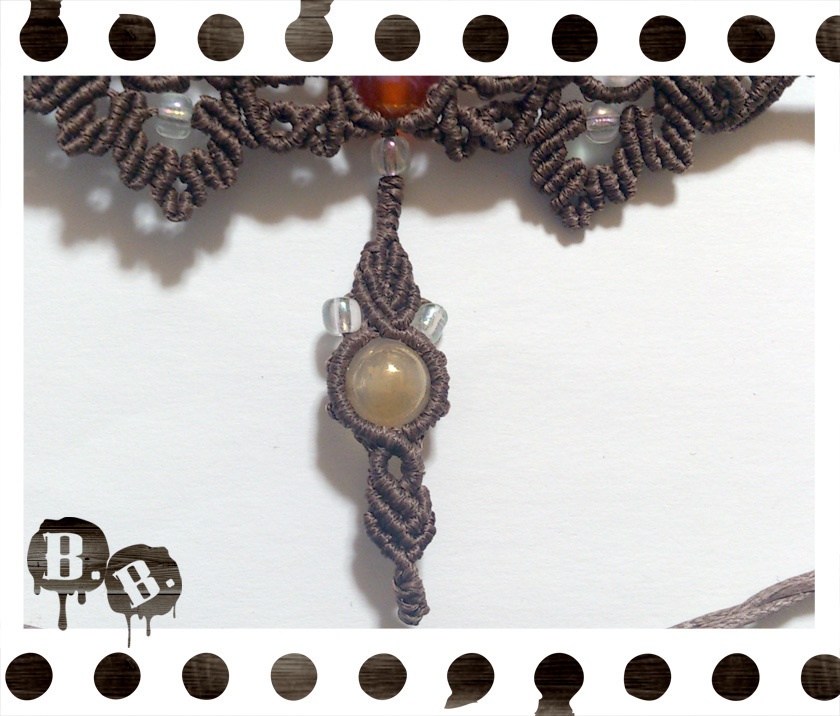 番の蝶蜂チョーカー【カーネリアンオーラ】【ブラウンコード】【ハンドメイドアクセサリー】【2018バレンタイン】