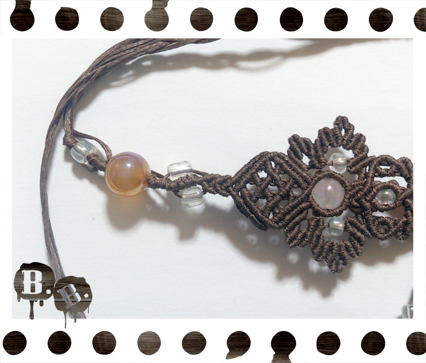 番の蝶蜂チョーカー【カーネリアンオーラ】【ブラウンコード】【ハンドメイドアクセサリー】【2018バレンタイン】