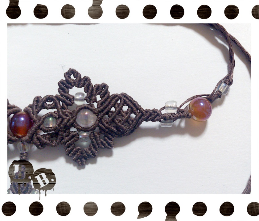 番の蝶蜂チョーカー【カーネリアンオーラ】【ブラウンコード】【ハンドメイドアクセサリー】【2018バレンタイン】