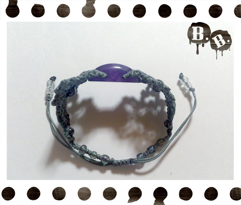 番の蝶蜂ブレスレット【ヘマタイト】【グレーコード】【ハンドメイドアクセサリー】