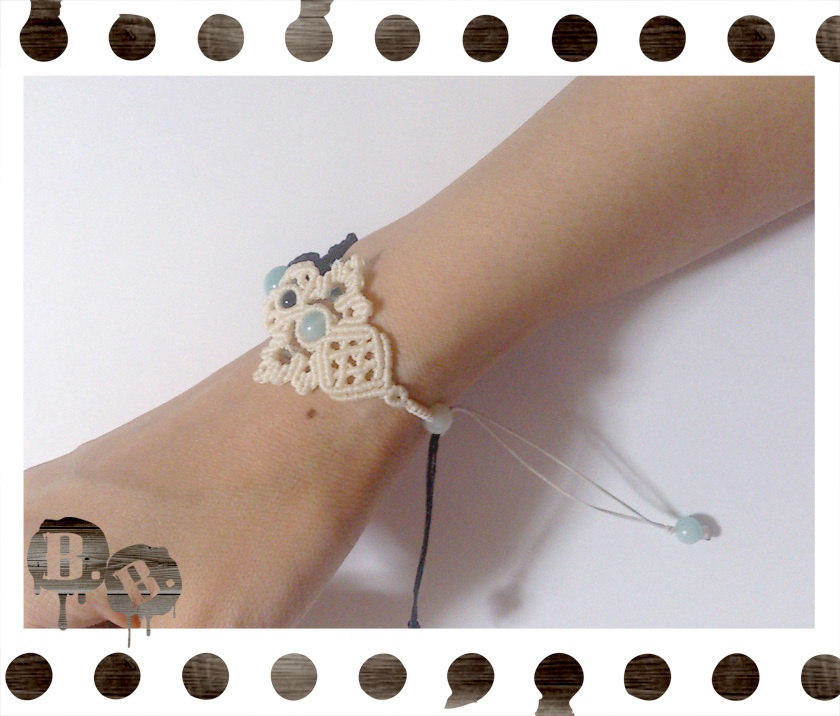 番の蝶蜂ブレスレット【アマゾナイト】【バイカラーコード】【ハンドメイドアクセサリー】