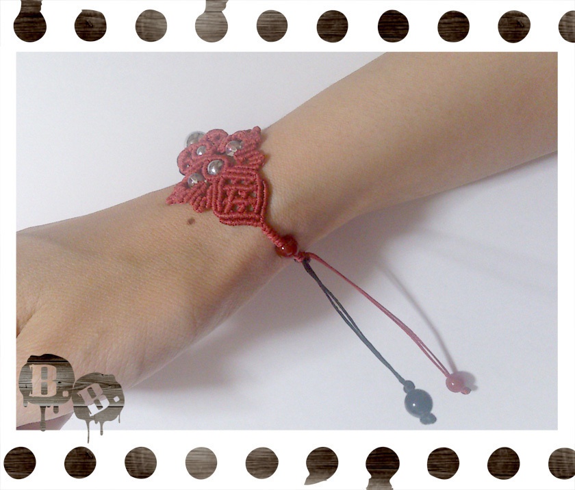 番の蝶蜂ブレスレット【ヘマタイトシルバー】【バイカラーコード】【ハンドメイドアクセサリー】