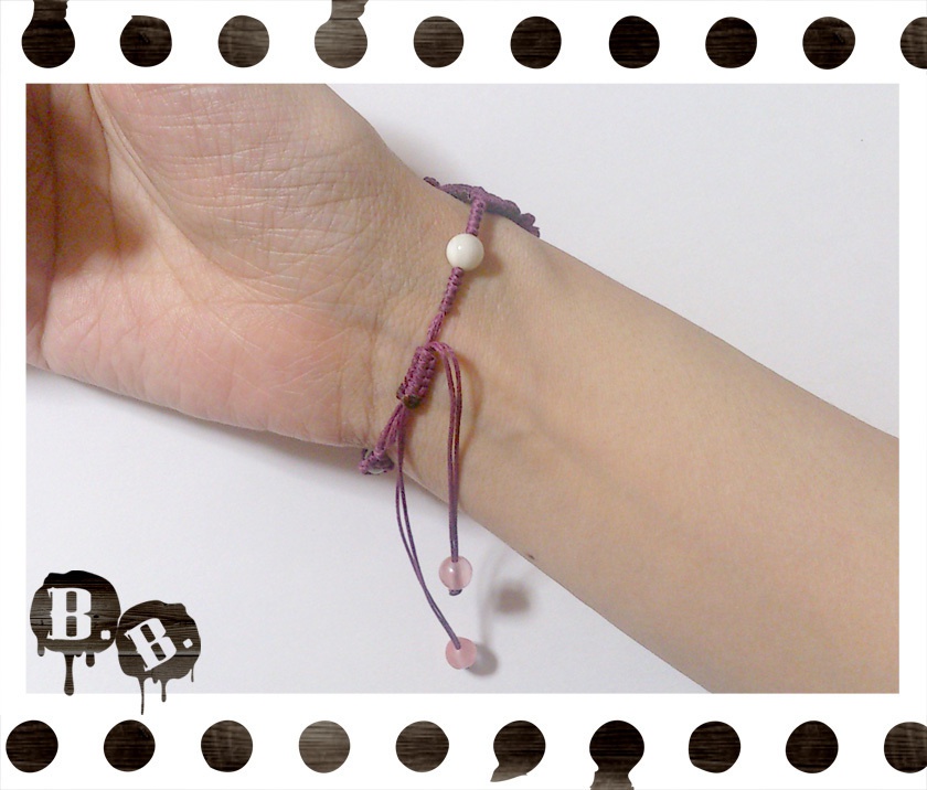 【アシンメトリー】蝶蜂のブレスレット【ローズオーラ】【パープルコード】【ハンドメイドアクセサリー】