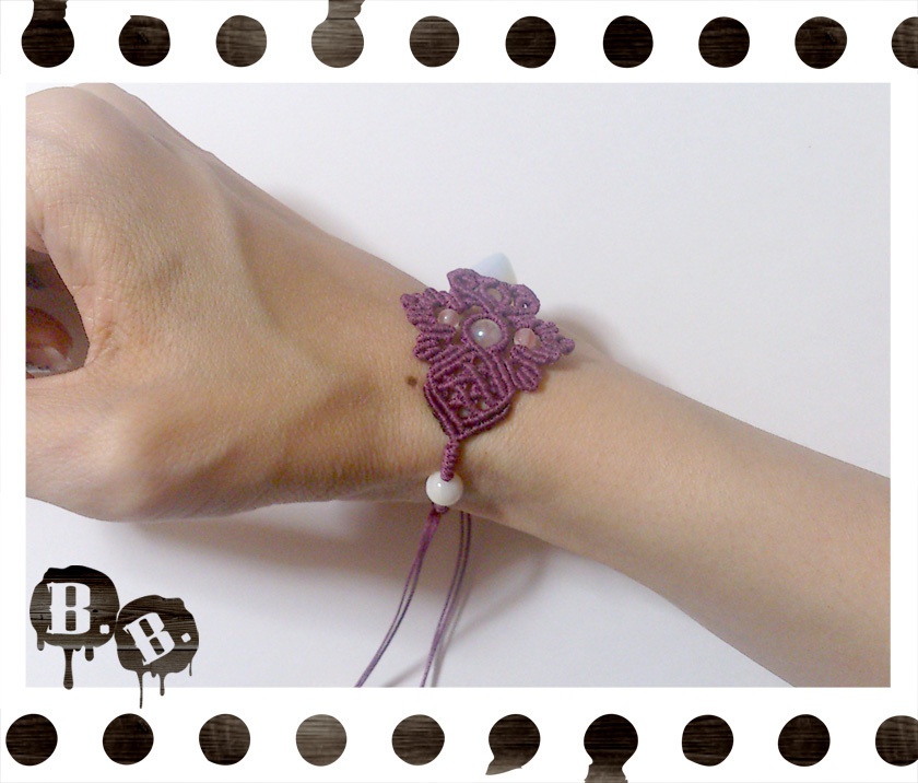 【アシンメトリー】蝶蜂のブレスレット【ローズオーラ】【パープルコード】【ハンドメイドアクセサリー】