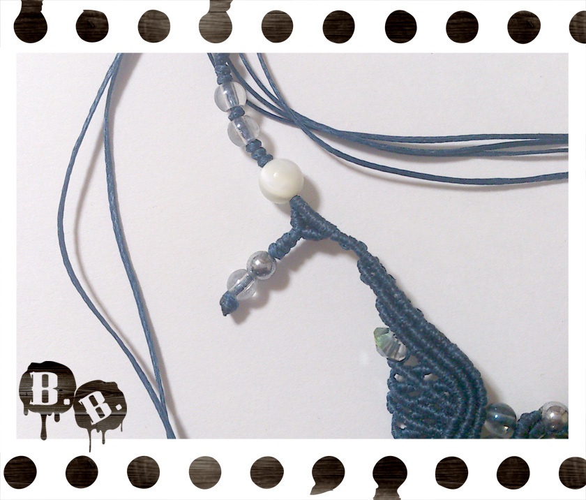 渦翼のネックレス【シルバーパープルオーラ】【ネイビーコード】【ハンドメイドアクセサリー】