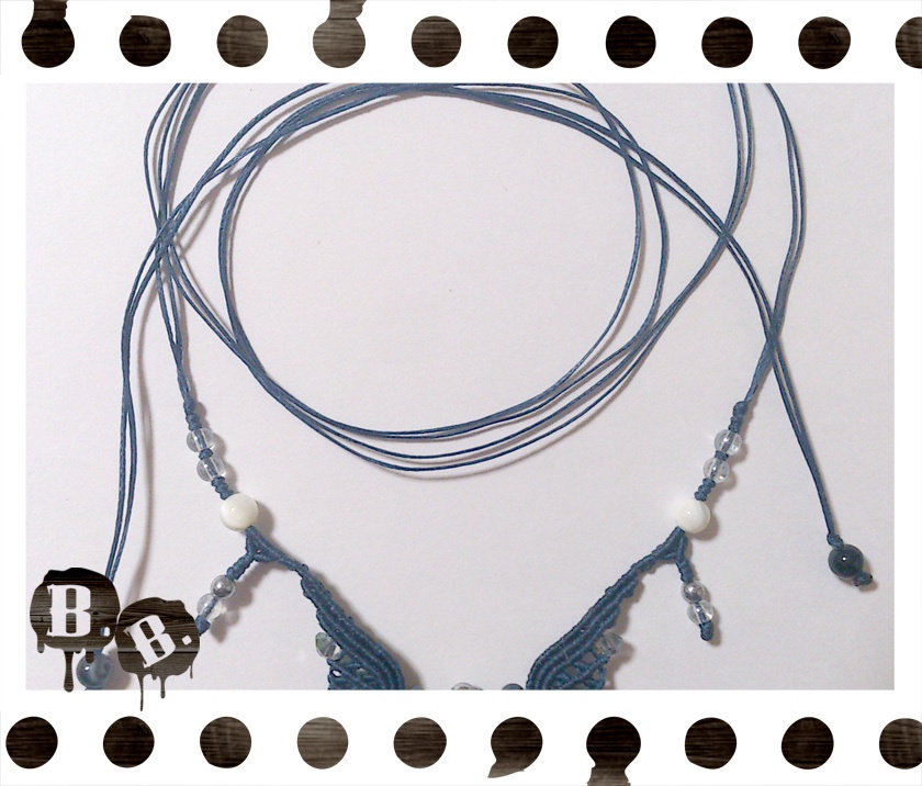 渦翼のネックレス【シルバーパープルオーラ】【ネイビーコード】【ハンドメイドアクセサリー】