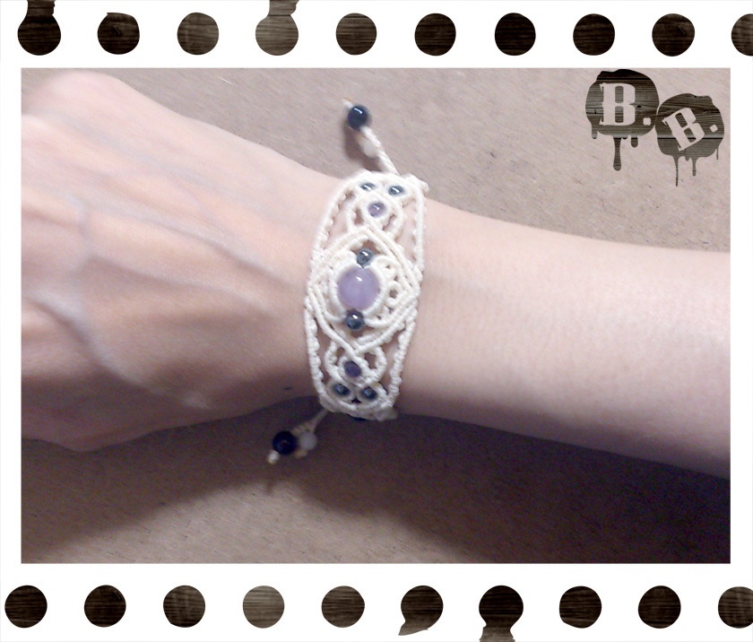 【クローバー・ウィステリア】ブレスレット・ピアスセット・二連リングセット【ラベンダーアメジスト】【ナチュラルホワイトコード】【ハンドメイドアクセサリー】