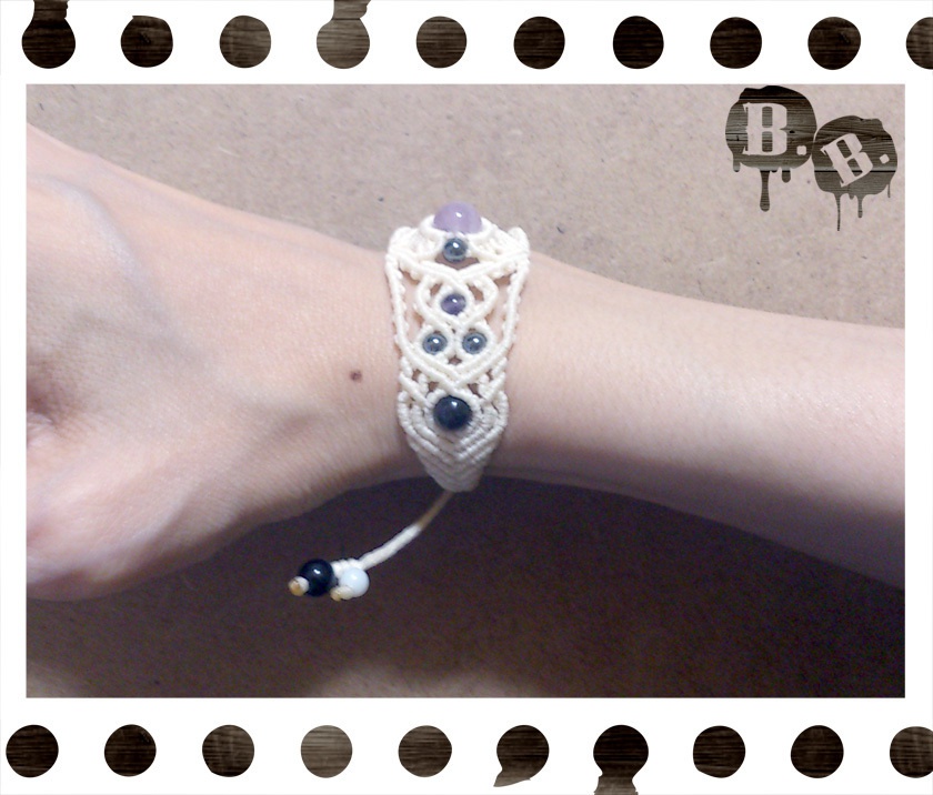 【クローバー・ウィステリア】ブレスレット・ピアスセット・二連リングセット【ラベンダーアメジスト】【ナチュラルホワイトコード】【ハンドメイドアクセサリー】