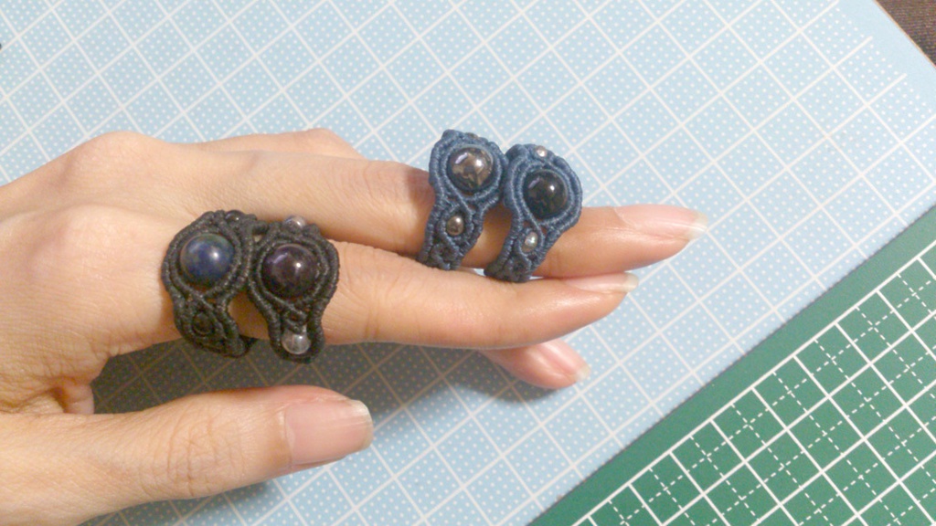 オーダーアクセサリー2【ブラウンコードノンホールピアスセット】【ブラックコードブレス/リング】【ネイビーコードリング】【ネイビーコードペンダント】