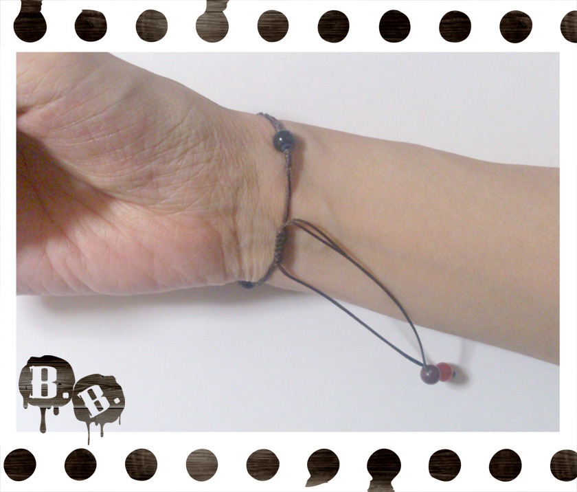 渦翼のブレスレット【クリソコラ】【ブラウンコード】【ハンドメイドアクセサリー】