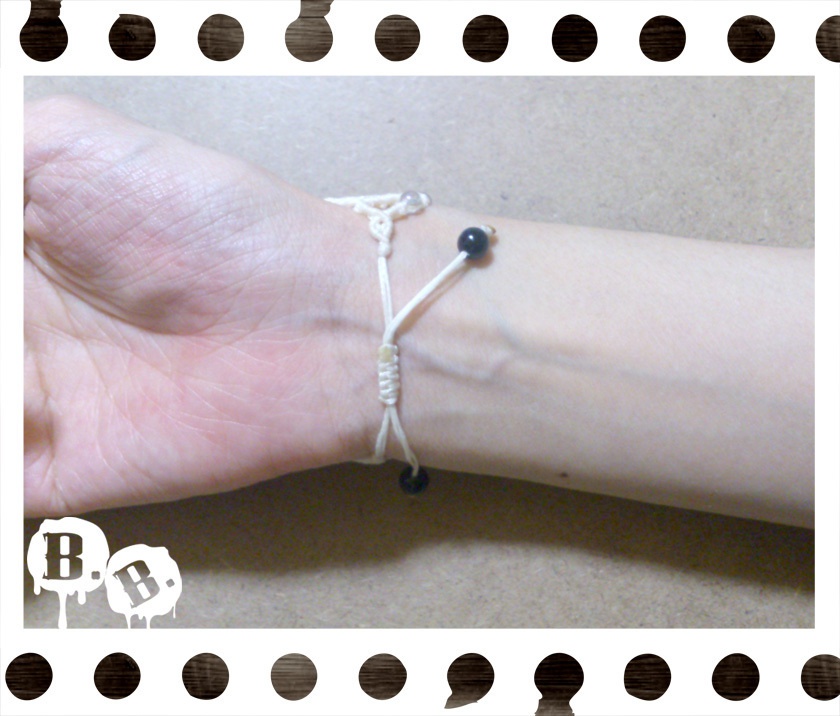 ブレスレット【ミックスアゲート】【ナチュラルホワイトコード】【ハンドメイドアクセサリー】