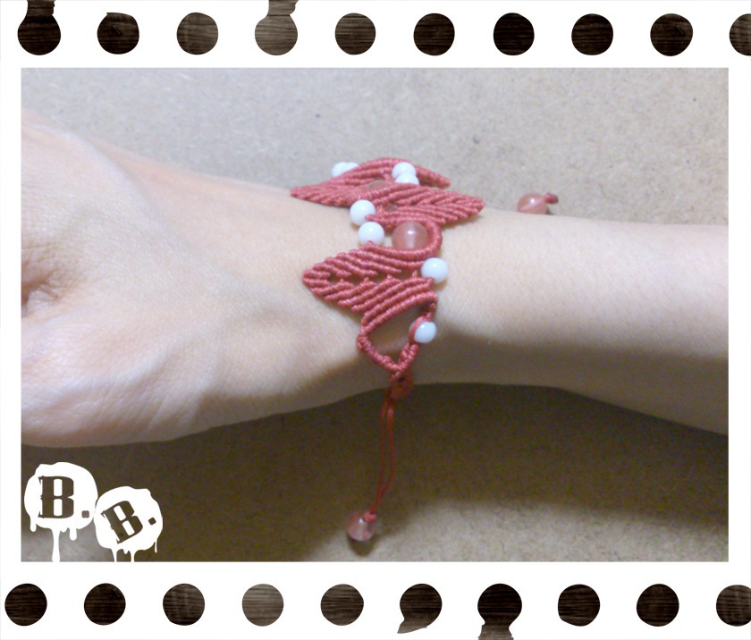 ブレスレット【チェリークォーツ】【レッドコード】【ハンドメイドアクセサリー】
