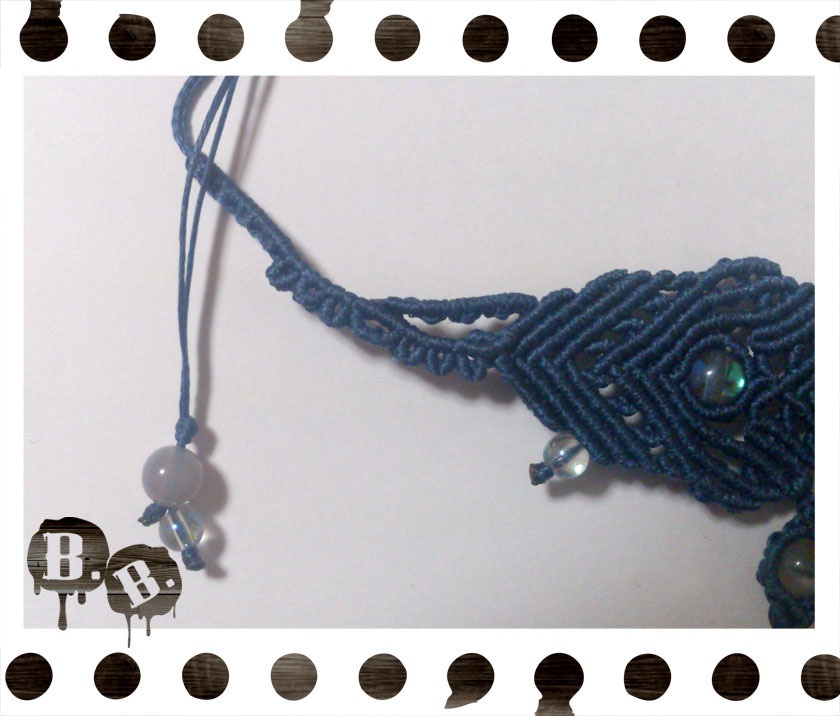 クラシックチョーカー【ルナフラッシュ(ブラック)】【ネイビーコード】【ハンドメイドアクセサリー】