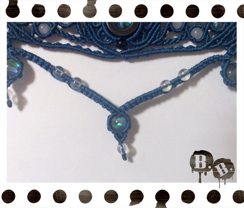 クラシックチョーカー【ルナフラッシュ(ブラック)】【ネイビーコード】【ハンドメイドアクセサリー】