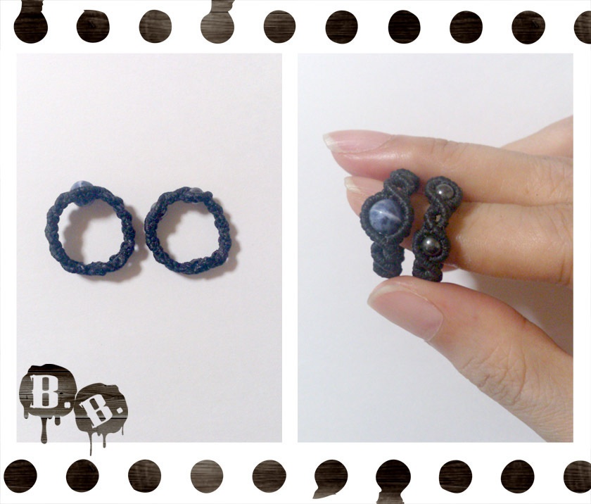 【クローバー・ユニバース/ノクターナル】ブレスレット・ピアスセット・二連リングセット【ソーダライト】【ブラックコード】【ハンドメイドアクセサリー】