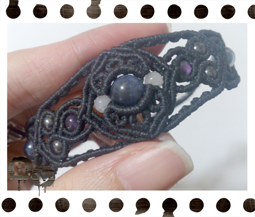 【クローバー・ユニバース/ノクターナル】ブレスレット・ピアスセット・二連リングセット【ソーダライト】【ブラックコード】【ハンドメイドアクセサリー】