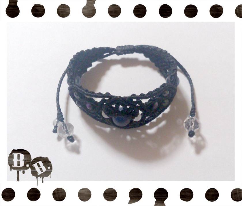 【クローバー・ユニバース/ノクターナル】ブレスレット・ピアスセット・二連リングセット【ソーダライト】【ブラックコード】【ハンドメイドアクセサリー】