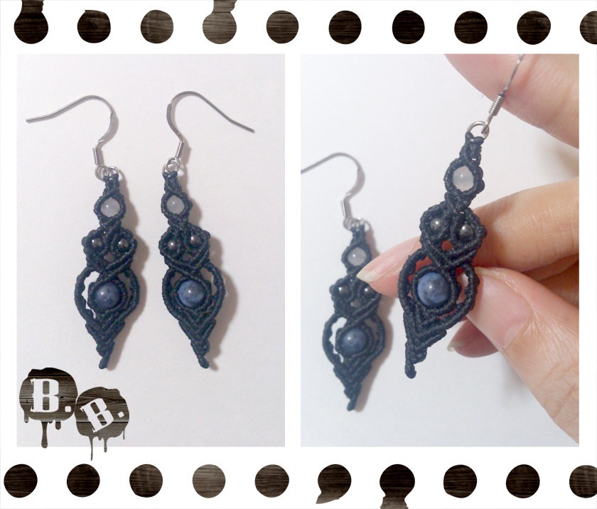 【クローバー・ユニバース/ノクターナル】ブレスレット・ピアスセット・二連リングセット【ソーダライト】【ブラックコード】【ハンドメイドアクセサリー】