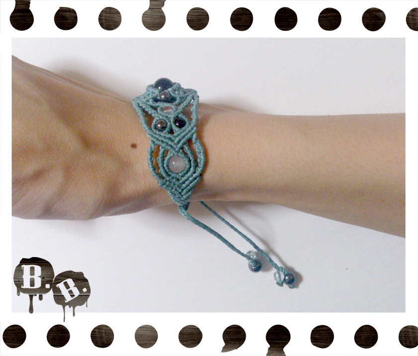 【クローバー・アーリーサマー】ブレスレット・ピアスセット【オニキス】【ブルーグリーンコード】【ハンドメイドアクセサリー】