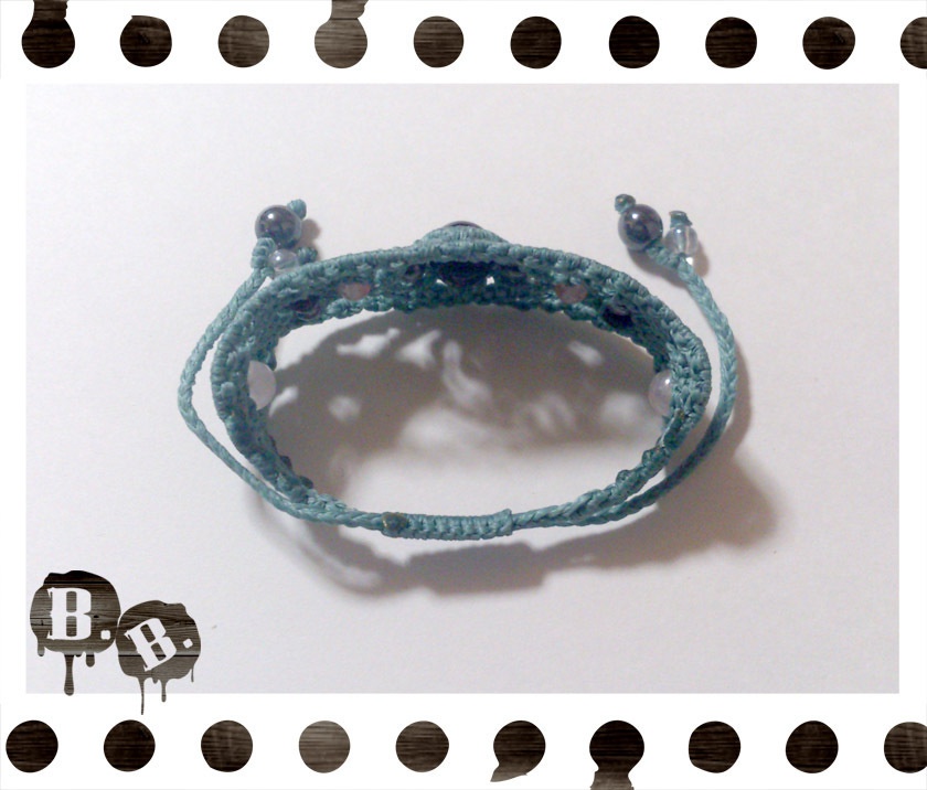 【クローバー・アーリーサマー】ブレスレット・ピアスセット【オニキス】【ブルーグリーンコード】【ハンドメイドアクセサリー】