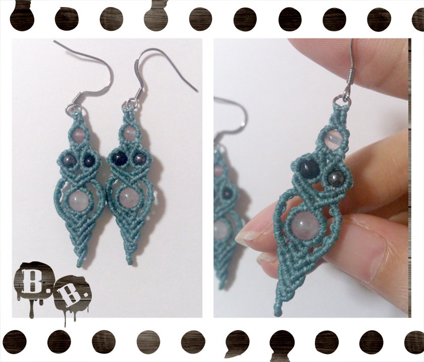 【クローバー・アーリーサマー】ブレスレット・ピアスセット【オニキス】【ブルーグリーンコード】【ハンドメイドアクセサリー】