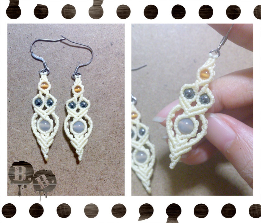 【クローバー・サンドビーチ】ブレスレット・ピアスセット【オニキス】【クリームイエローコード】【ハンドメイドアクセサリー】