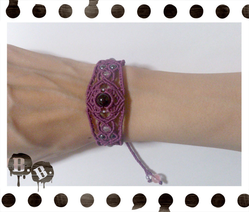 【クローバー・バイオレット】ブレスレット・ピアスセット【オニキス】【パープルコード】【ハンドメイドアクセサリー】