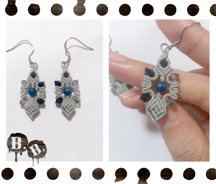 【セット品】【花とフォーリーフクロス】ブレスレット・ピアスセット・リングセット【ブルーアパタイト】【シルバーグレーコード】【ハンドメイドアクセサリー】