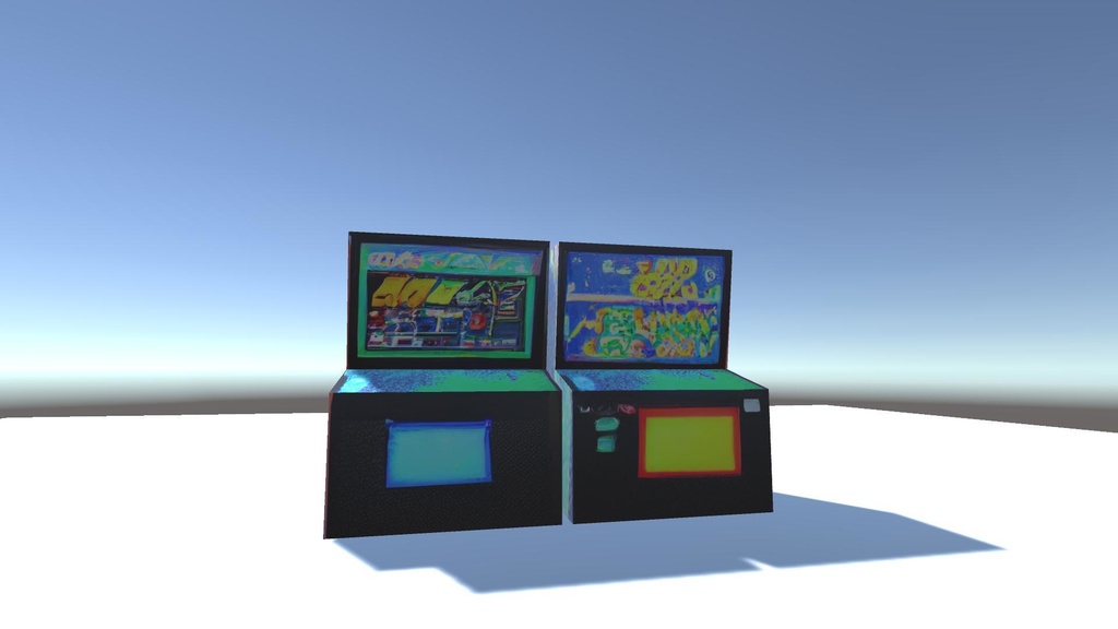 【3Dモデル】アーケードゲームの筐体2セット【UnityPackage】